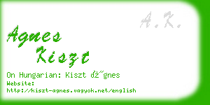 agnes kiszt business card